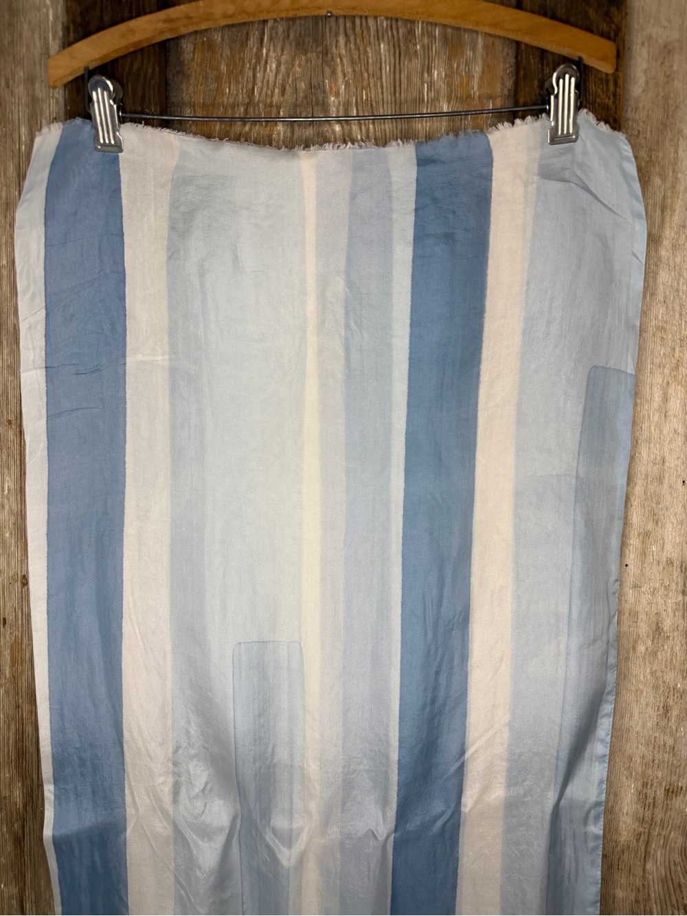 VTG Dior Silk Oblong Scarf Abstract Block Stripe Ice Blue Cream Minimalist - Picture 6 of 16